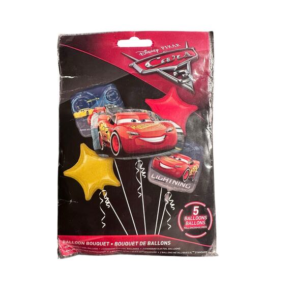 Disney Pixar Cars 3 Balloon Bouquet – Lightning McQueen Party Decor (5 Balloons) - Picture 7 of 10